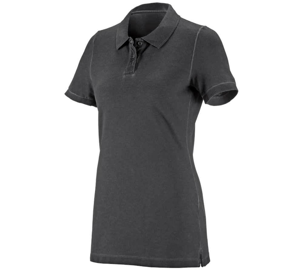 Bovenkleding: e.s. Polo-Shirt vintage cotton stretch, dames + oxidezwart vintage
