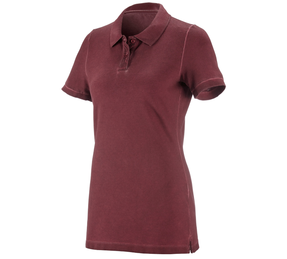 Bovenkleding: e.s. Polo-Shirt vintage cotton stretch, dames + robijn vintage