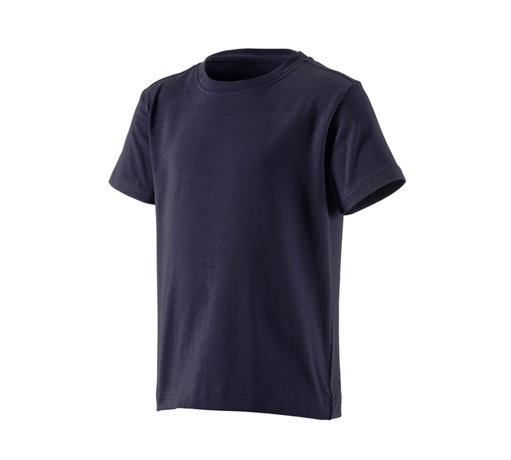 Hauts: e.s. T-shirt cotton stretch, enfants + bleu foncé