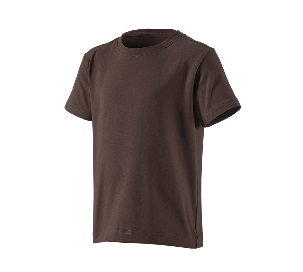 Hauts: e.s. T-shirt cotton stretch, enfants + marron