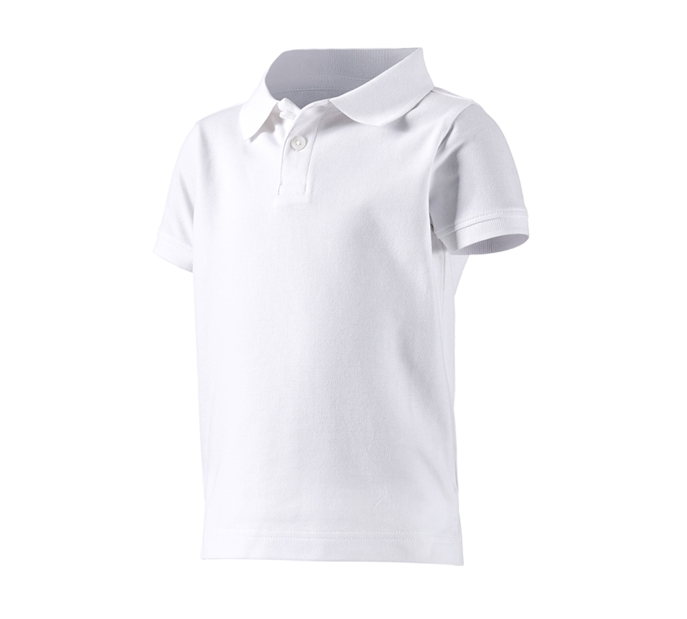 Bovenkleding: e.s. Polo-Shirt cotton stretch, kinderen + wit