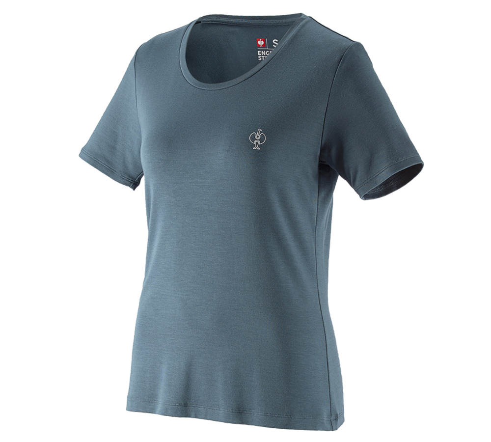 Bovenkleding: Modal-shirt e.s. ventura vintage, dames + ijzerblauw