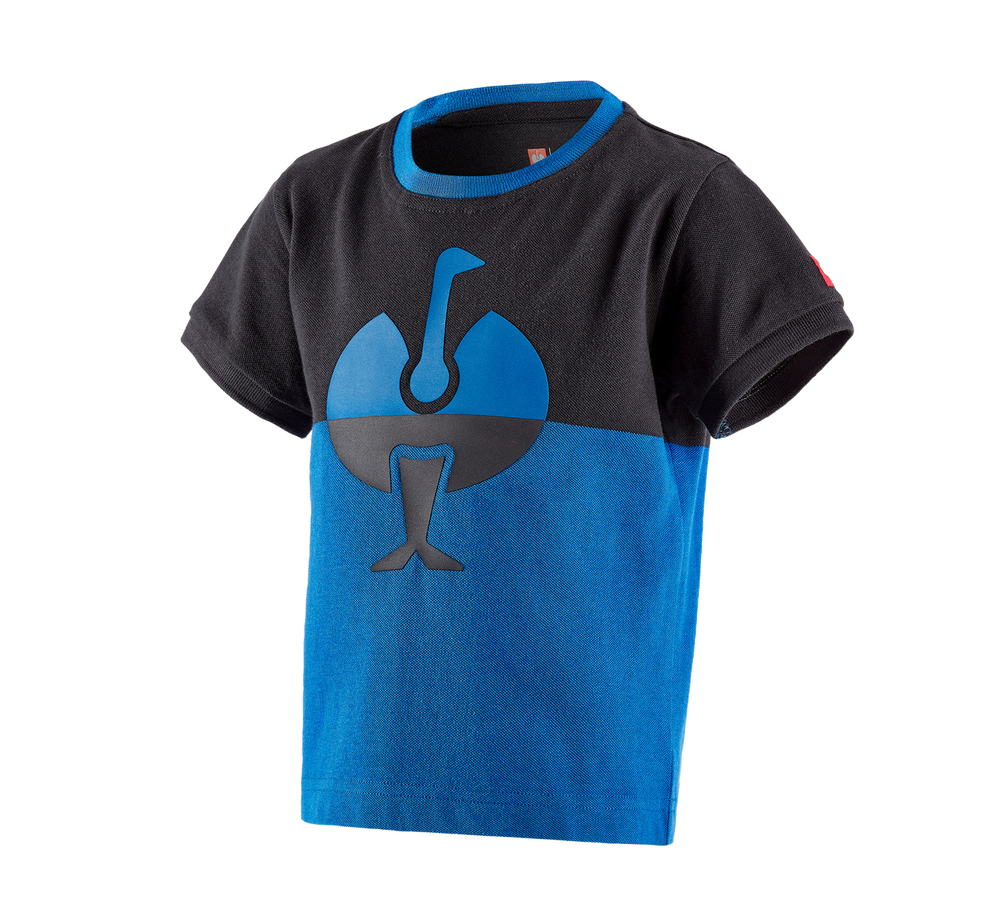 Bovenkleding: e.s. Pique-Shirt colourblock, kinderen + grafiet/gentiaanblauw