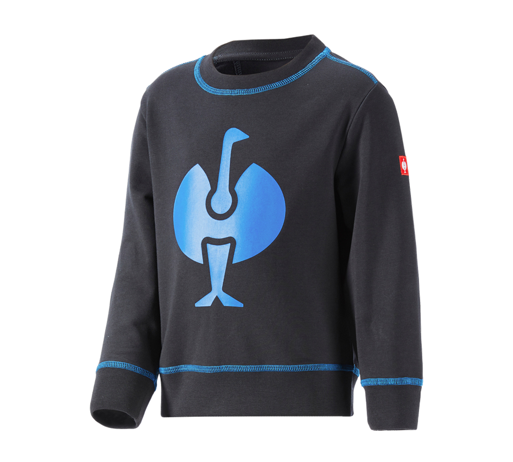 Hauts: Sweatshirt e.s.motion 2020, enfants + graphite/bleu gentiane