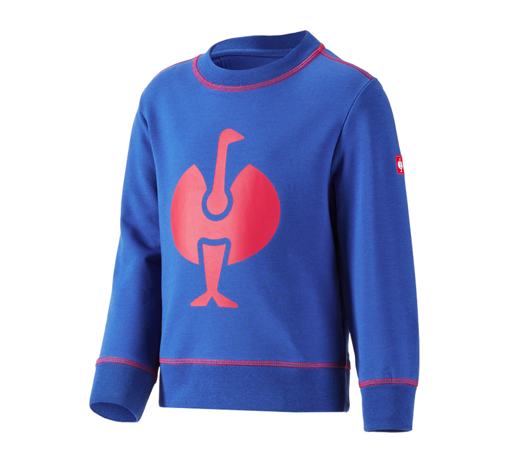 Shirts & Co.: Sweatshirt e.s.motion 2020, Kinder + kornblau/feuerrot