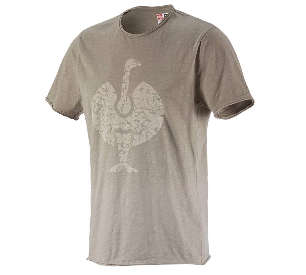 Bovenkleding: e.s. T-Shirt workwear ostrich + taupe vintage