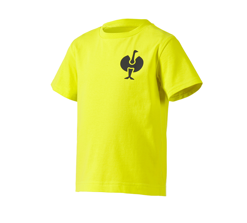 Hauts: T-Shirt e.s.trail, enfants + jaune acide/noir