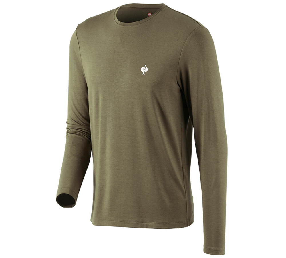 Shirts & Co.: Modal-Longsleeve e.s.concrete + schlammgrün
