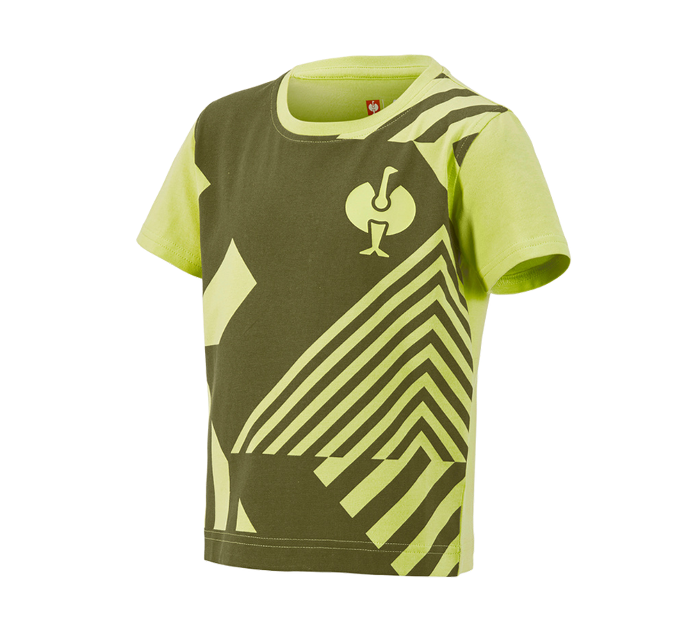 Hauts: T-Shirt e.s.trail graphic, enfants + vert genévrier/vert citron