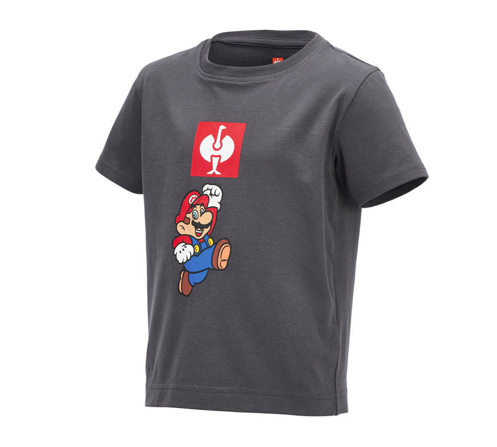 Hauts: Super Mario T-Shirt, enfants + anthracite