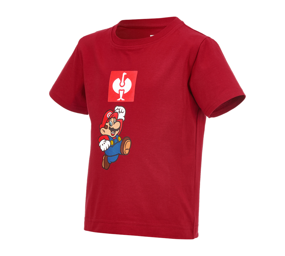 Shirts & Co.: Super Mario T-Shirt, Kinder + feuerrot