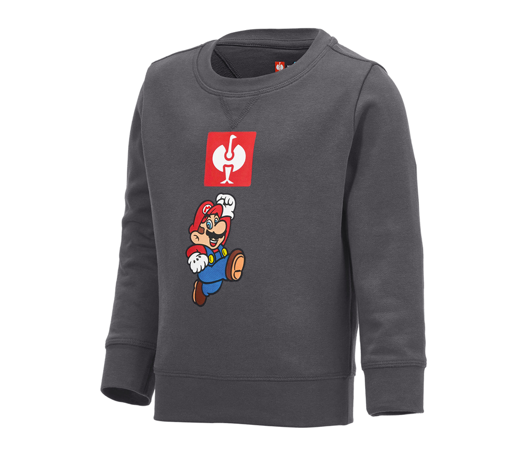Hauts: Super Mario Sweatshirt, enfants + anthracite