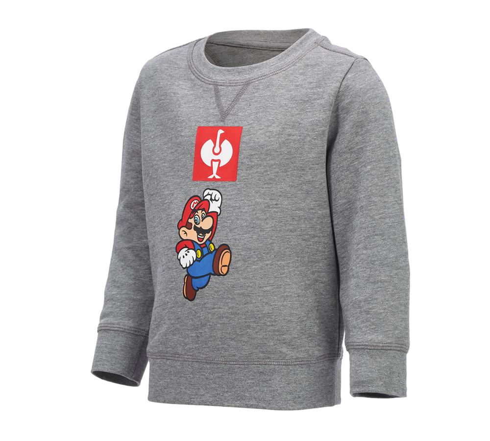 Hauts: Super Mario Sweatshirt, enfants + gris mélange