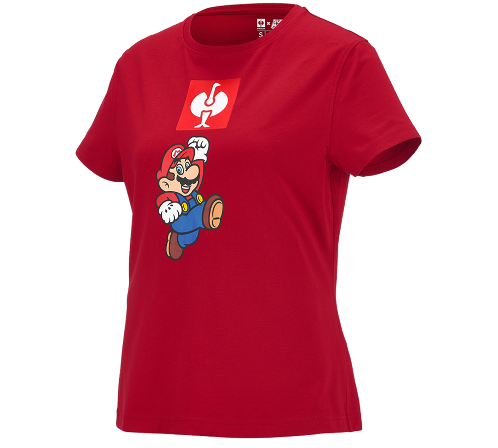 Bovenkleding: Super Mario T-Shirt, dames + vuurrood