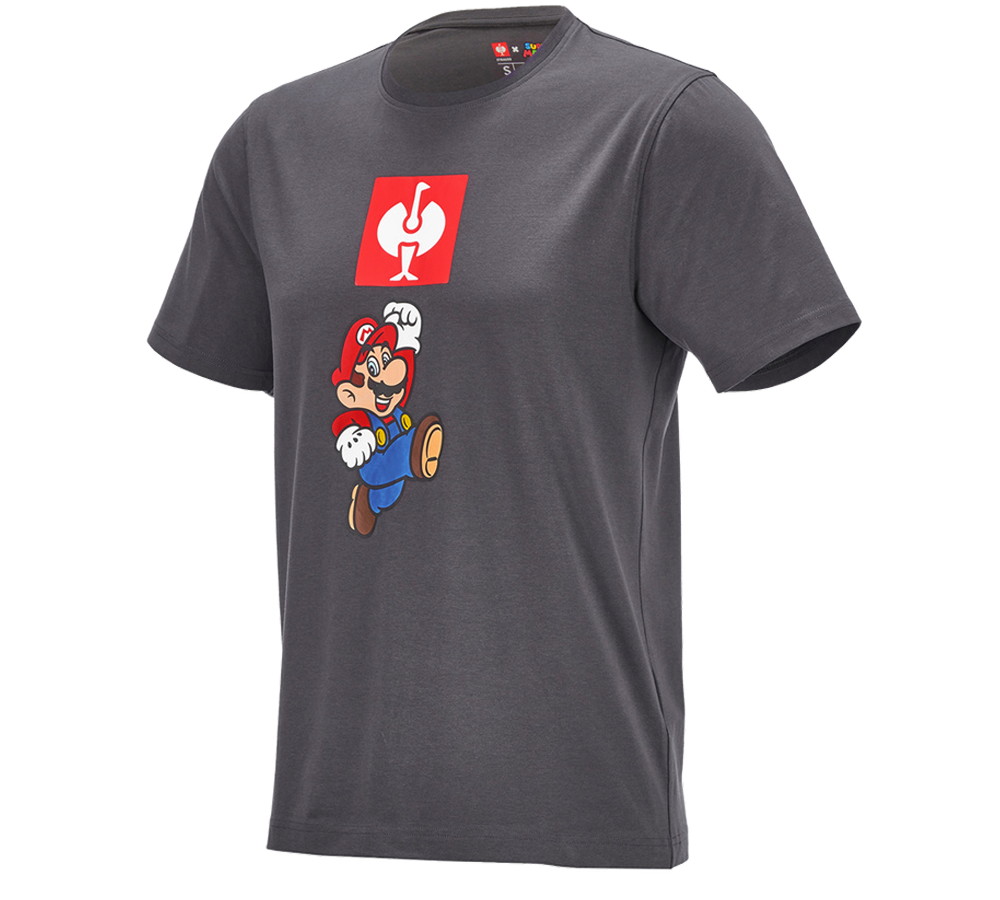 Hauts: Super Mario T-Shirt, hommes + anthracite