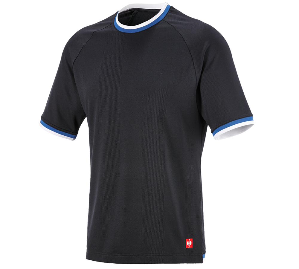 Vêtements: T-shirt fonctionnel e.s.ambition + graphite/bleu gentiane
