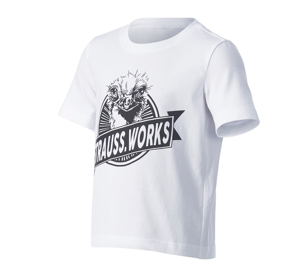 Bovenkleding: e.s. T-shirt strauss works, kinderen + wit