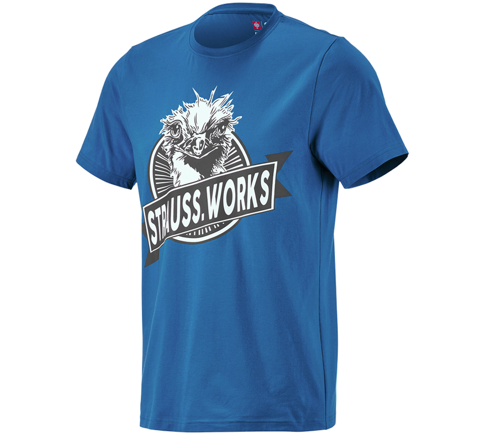 Kleding: e.s. T-Shirt strauss works + gentiaanblauw