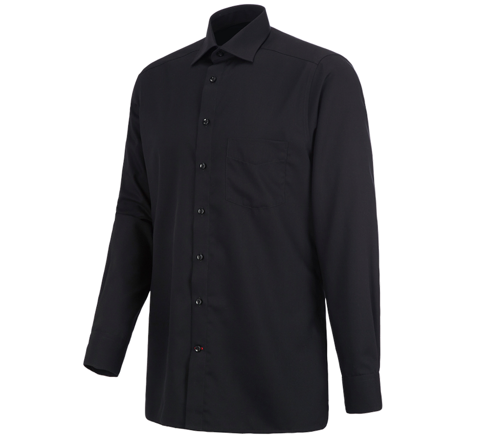 Shirts & Co.: Business Hemd e.s.comfort, langarm + schwarz