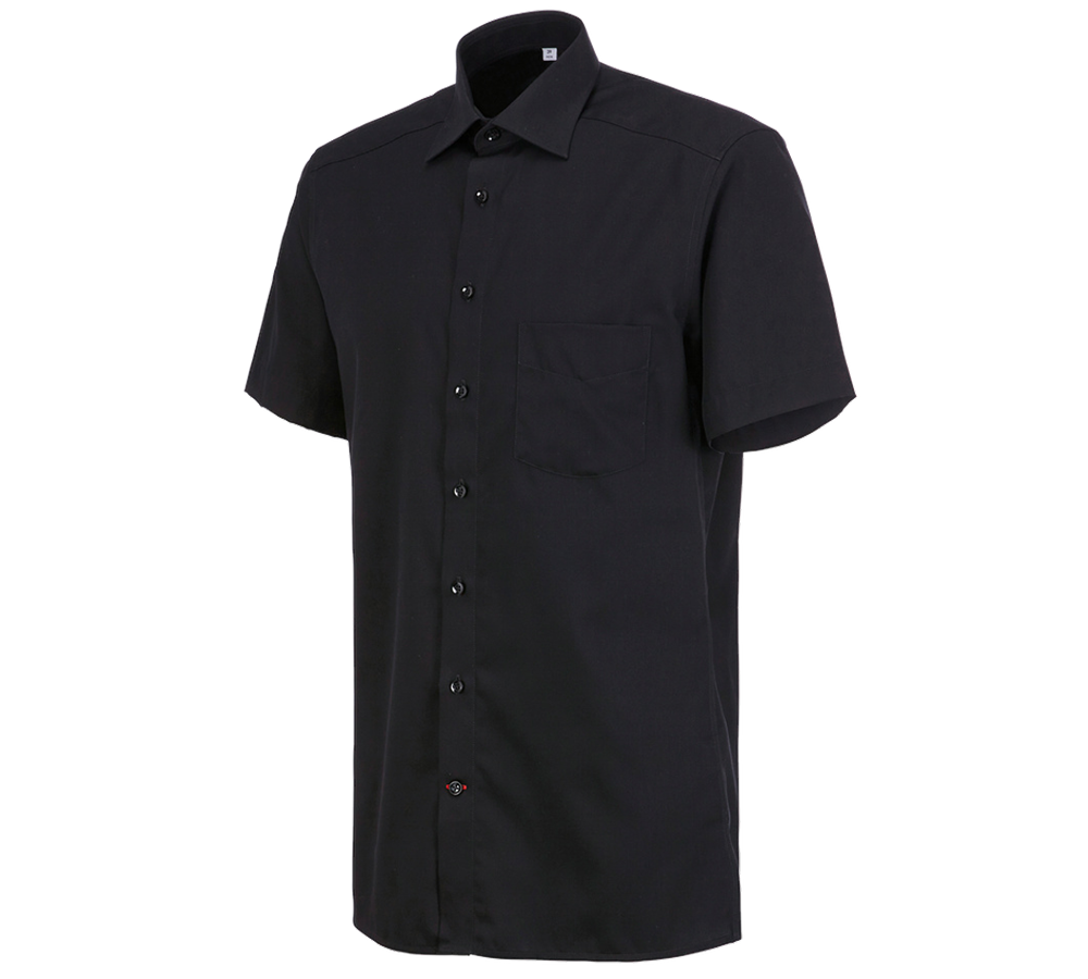 Onderwerpen: Business overhemd e.s.comfort, korte mouw + zwart