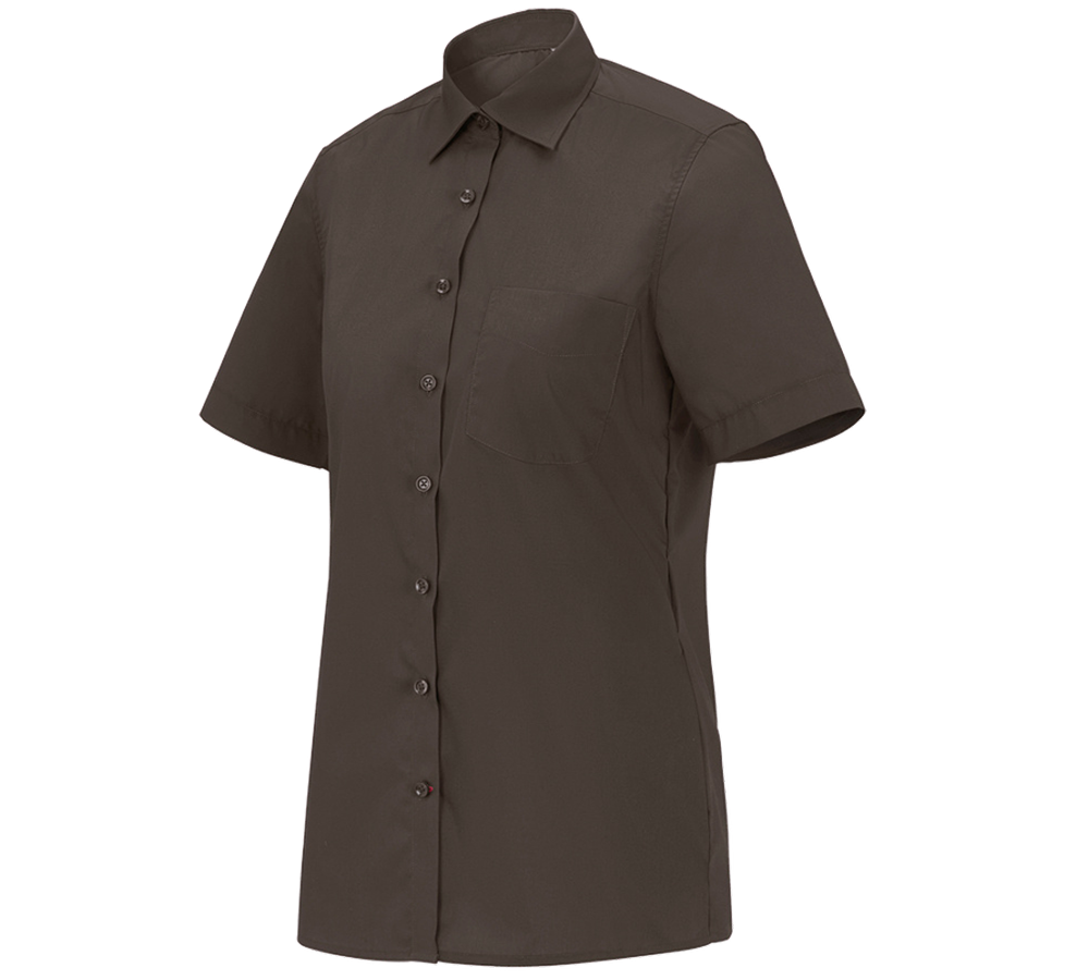 Bovenkleding: e.s. Service-blouse korte mouw + kastanje
