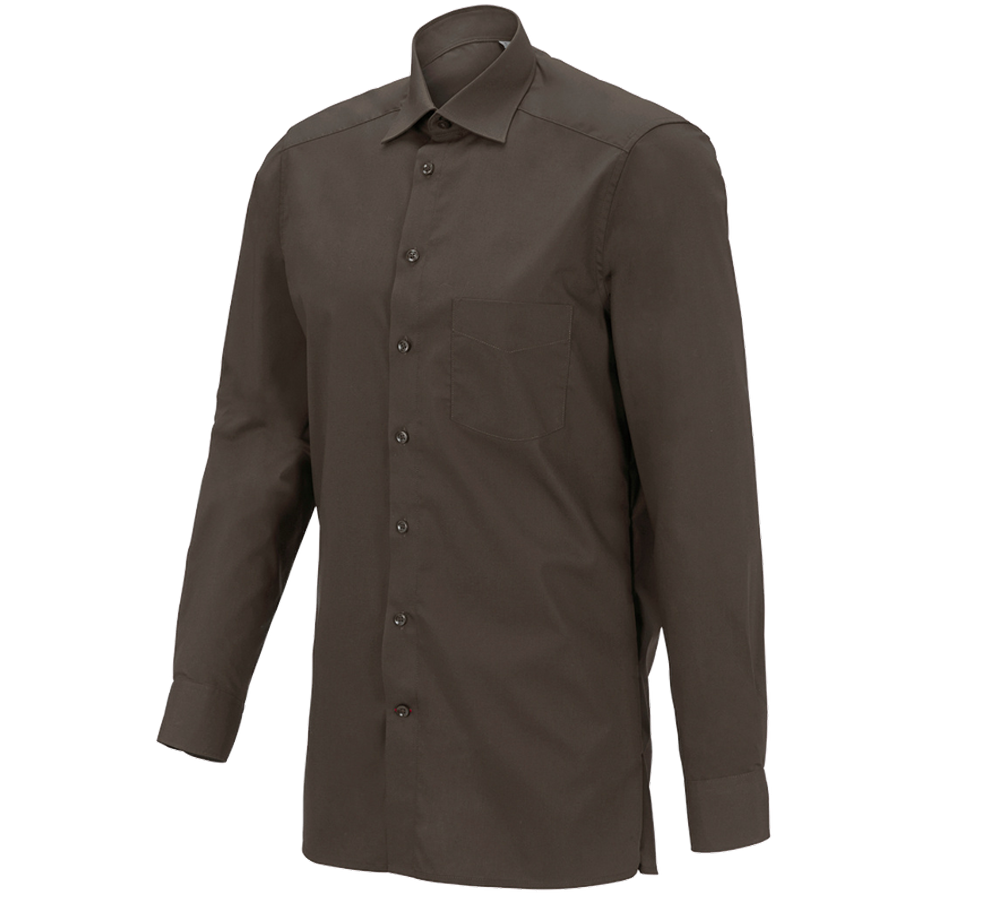 Shirts & Co.: e.s. Servicehemd langarm + kastanie