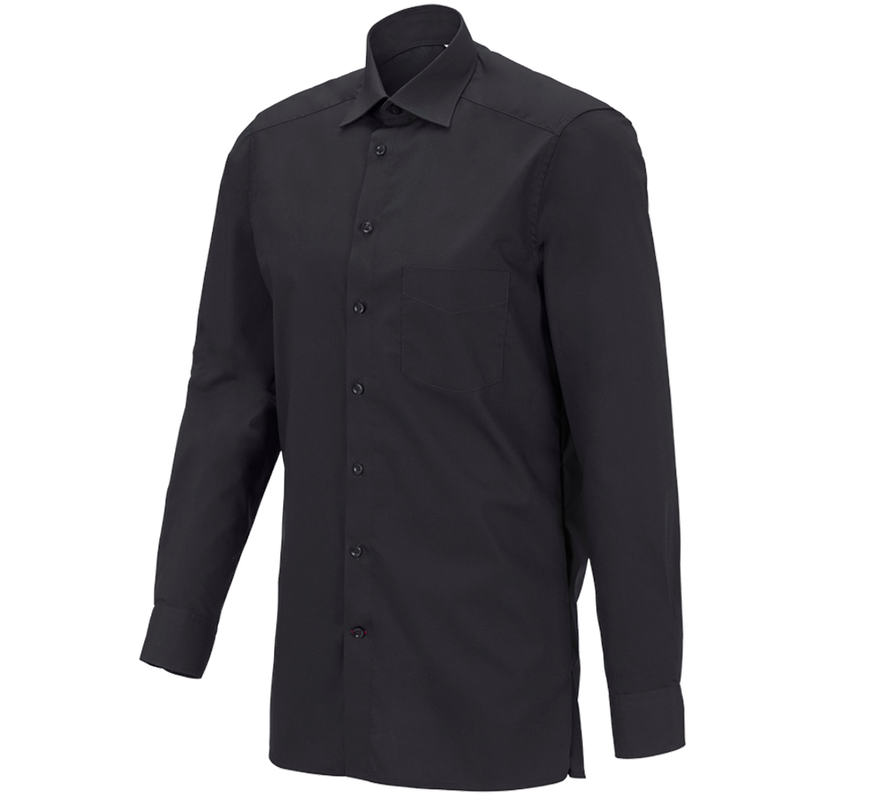 Shirts & Co.: e.s. Servicehemd langarm + schwarz