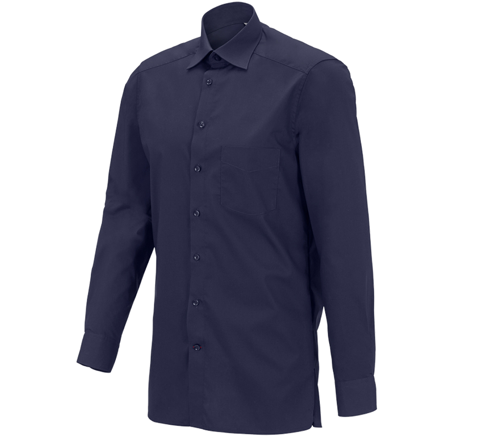 Bovenkleding: e.s. Service-overhemd lange mouw + donkerblauw
