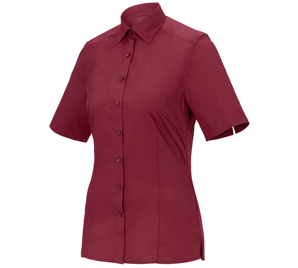 Shirts & Co.: Business Bluse e.s.comfort, kurzarm + rubin