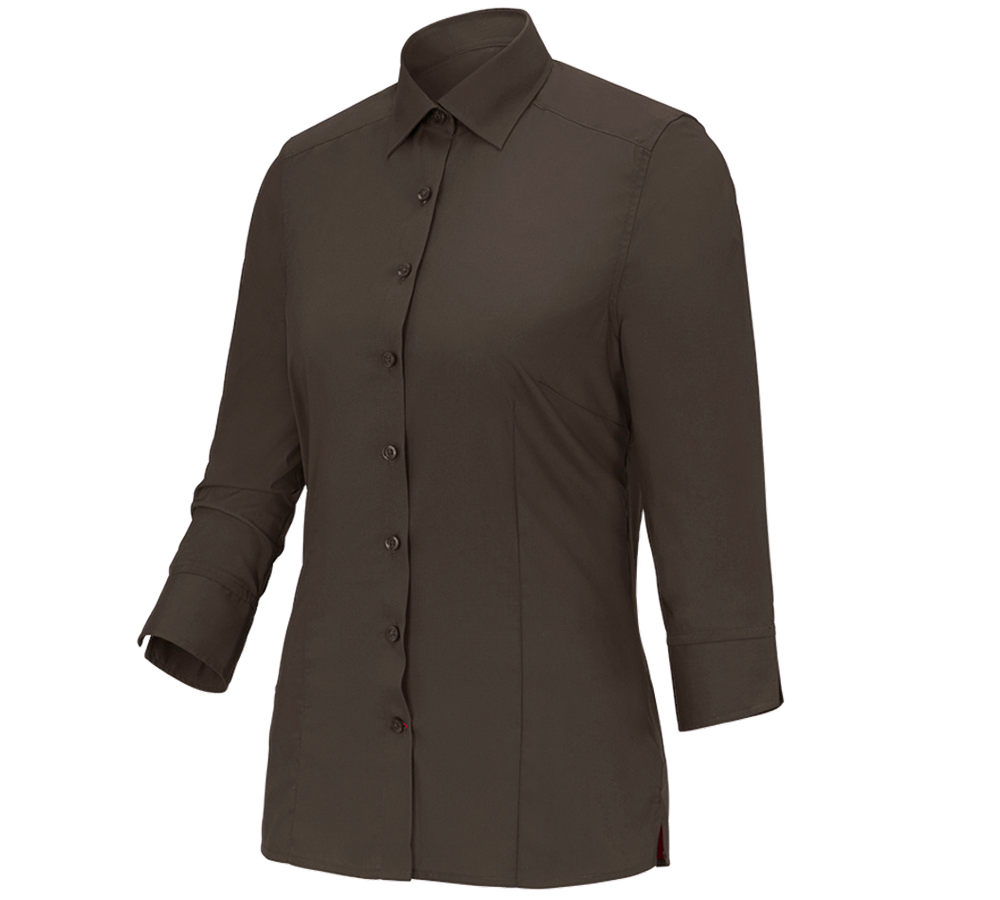 Shirts & Co.: Business Bluse e.s.comfort, 3/4-Arm + kastanie