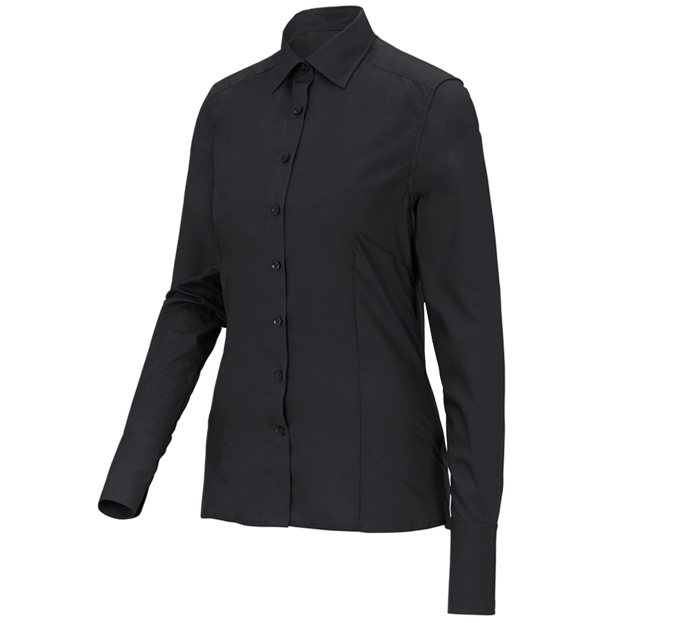 Onderwerpen: Business-blouse e.s.comfort, lange mouw + zwart