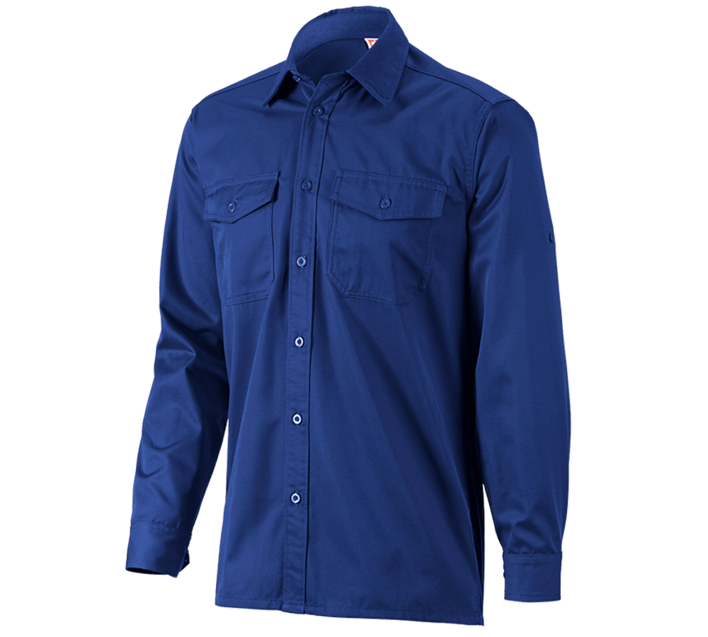 Shirts & Co.: Arbeitshemd e.s.classic, langarm + kornblau