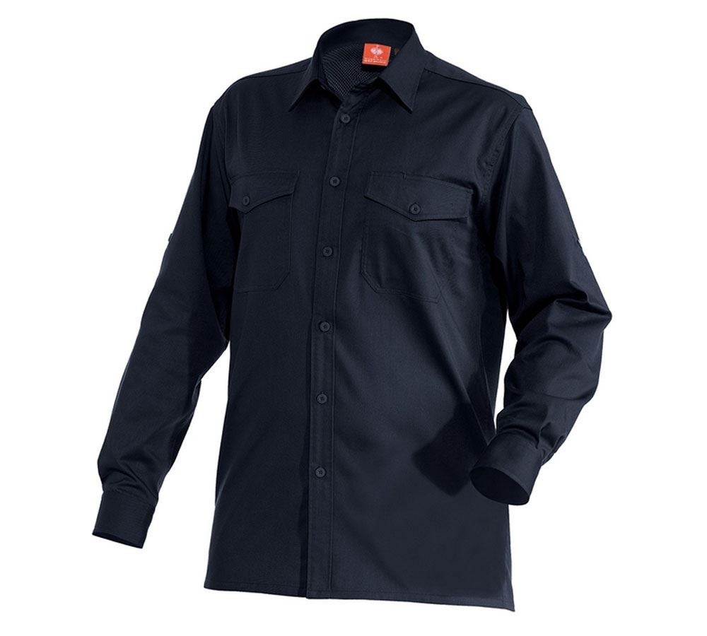 Bovenkleding: Werkhemden e.s.classic, lange mouw + donkerblauw