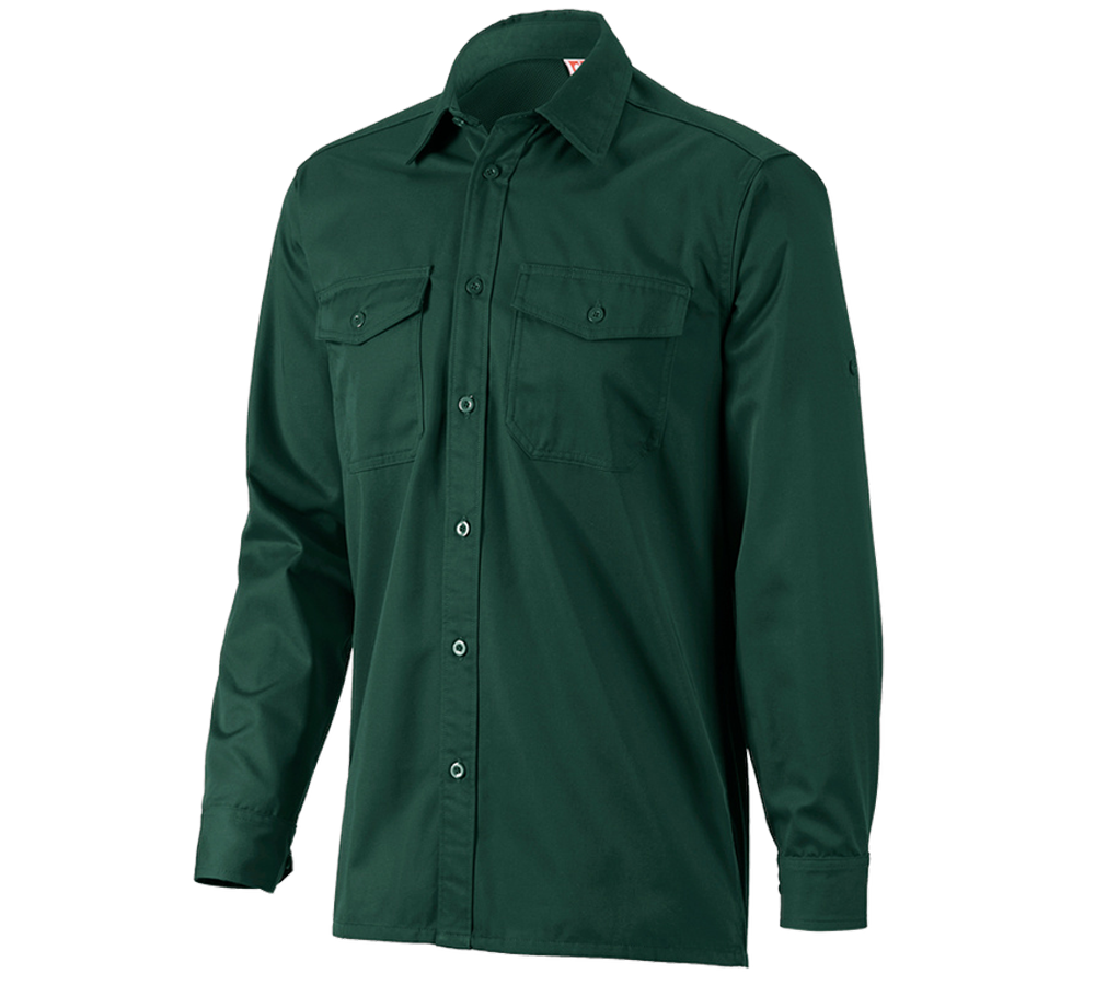 Shirts & Co.: Arbeitshemd e.s.classic, langarm + grün