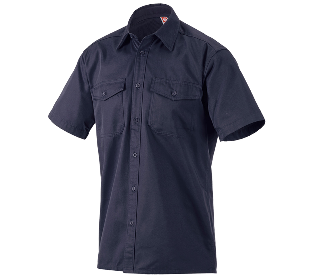 Bovenkleding: Werkhemden e.s.classic, korte mouw + donkerblauw