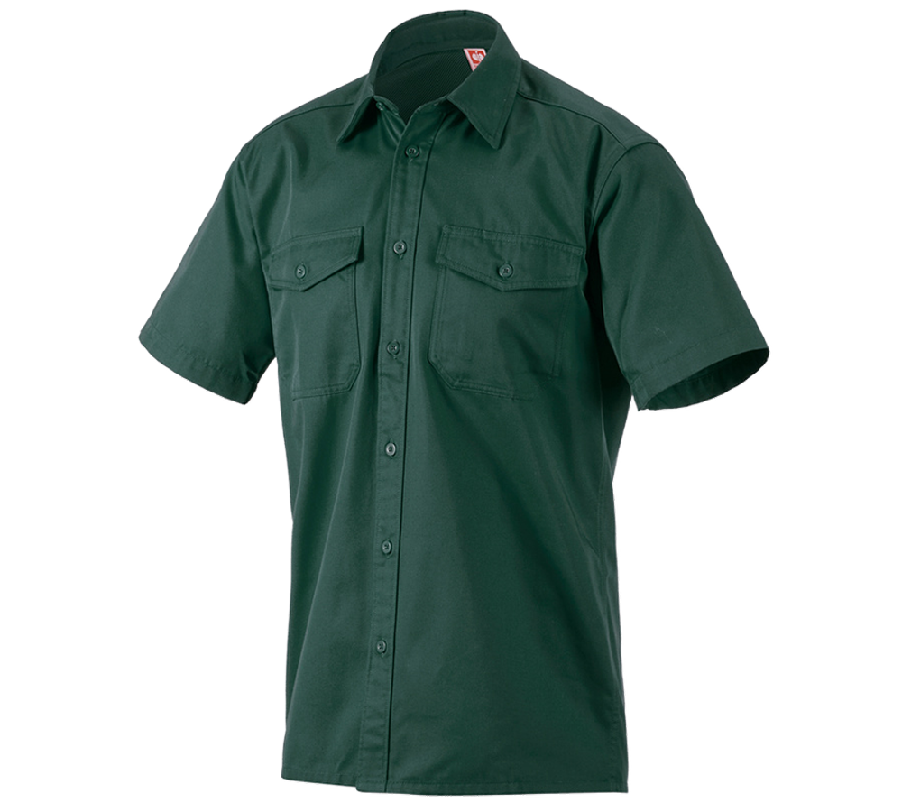Shirts & Co.: Arbeitshemd e.s.classic, kurzarm + grün