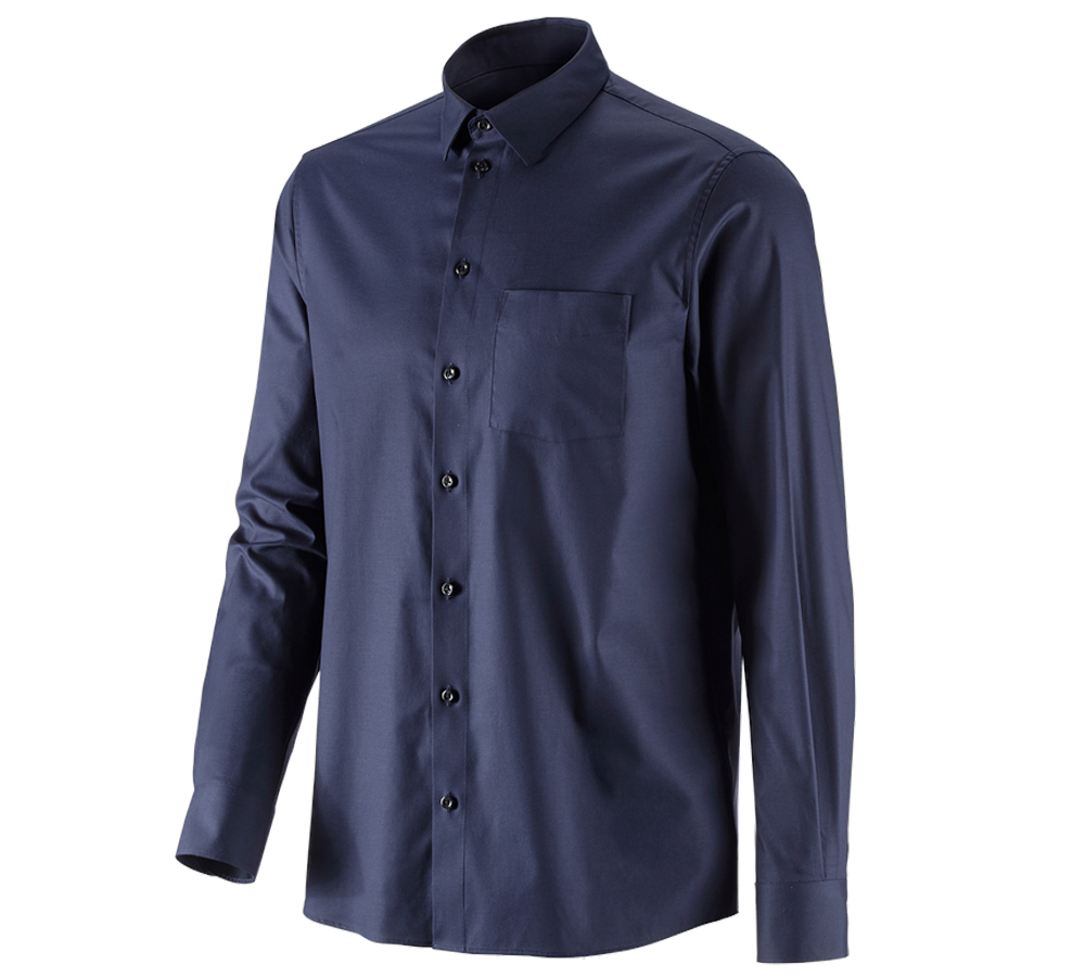 Onderwerpen: e.s. Business overhemd cotton stretch, comfort fit + donkerblauw