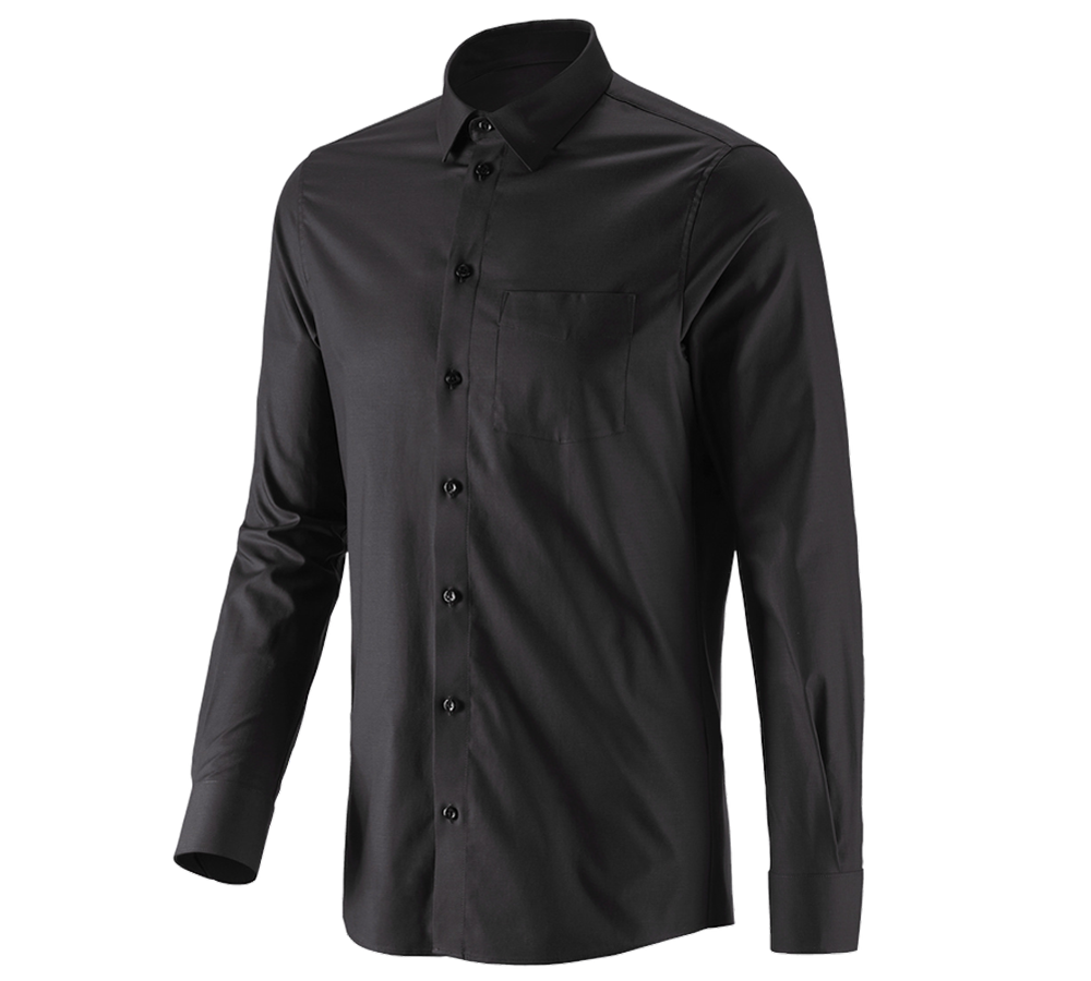 Onderwerpen: e.s. Business overhemd cotton stretch, slim fit + zwart