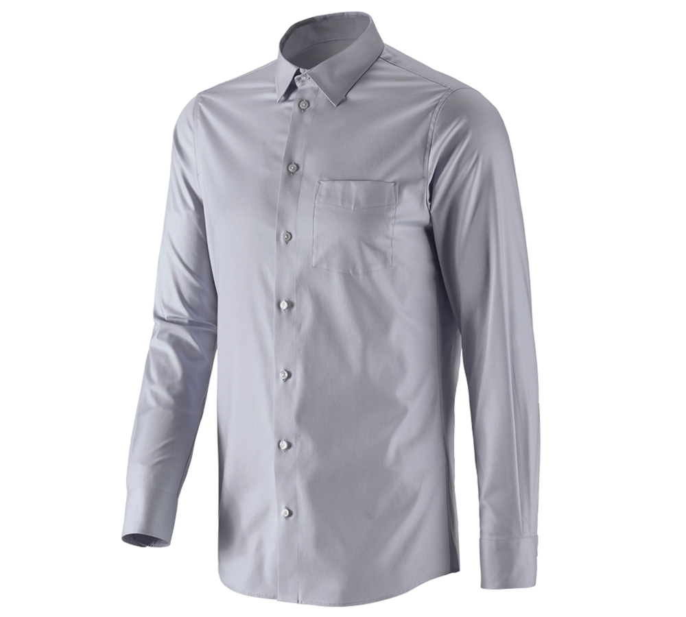 Shirts & Co.: e.s. Business Hemd cotton stretch, slim fit + nebelgrau