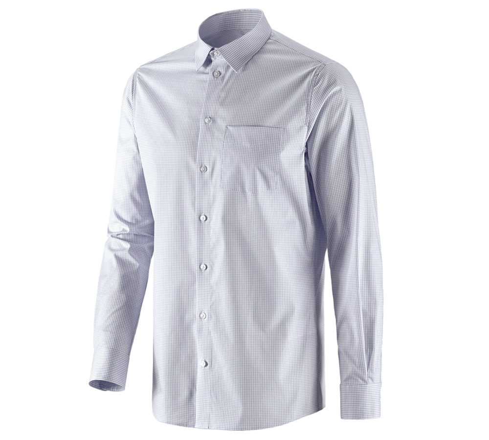 Onderwerpen: e.s. Business overhemd cotton stretch, regular fit + nevelgrijs geruit