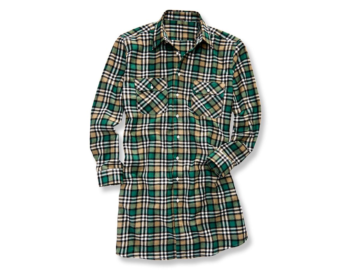Bovenkleding: Katoenen hemd Bergen, extra lang + groen/zwart/pleister