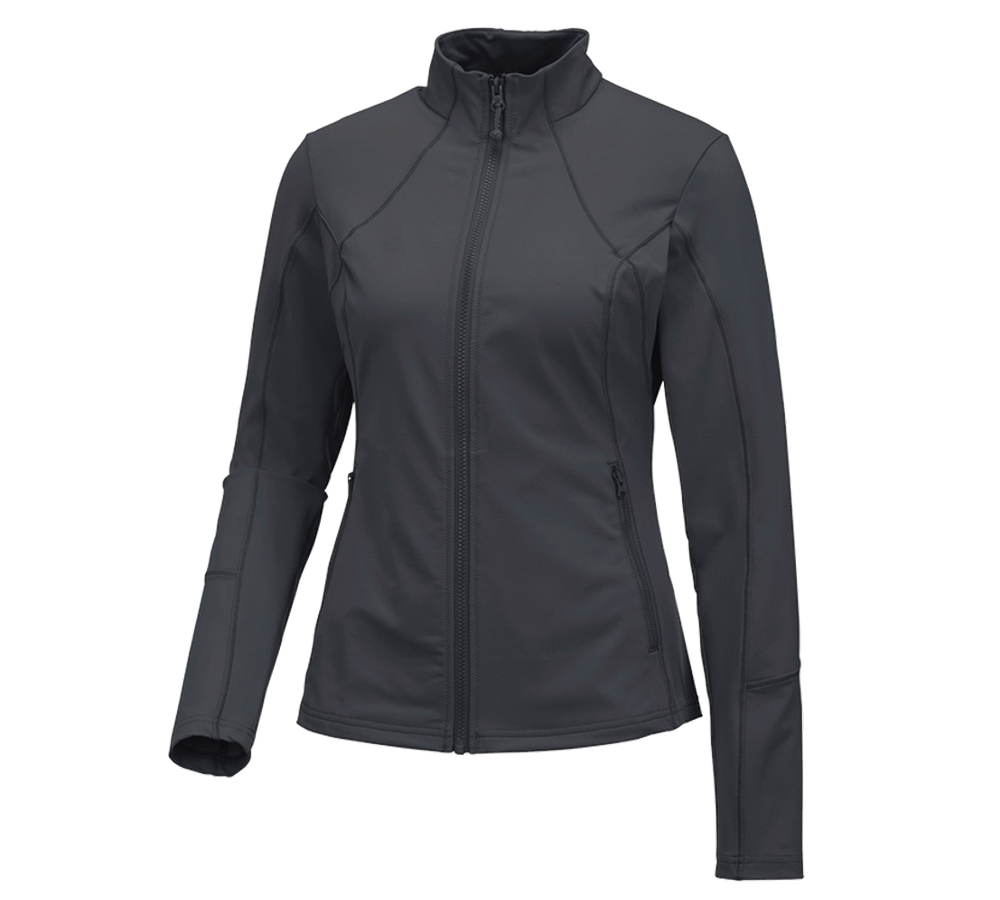Shirts & Co.: e.s. Funktions Sweatjacke solid, Damen + anthrazit