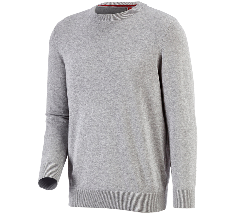 Shirts & Co.: e.s. Strickpullover, rundhals + grau melange