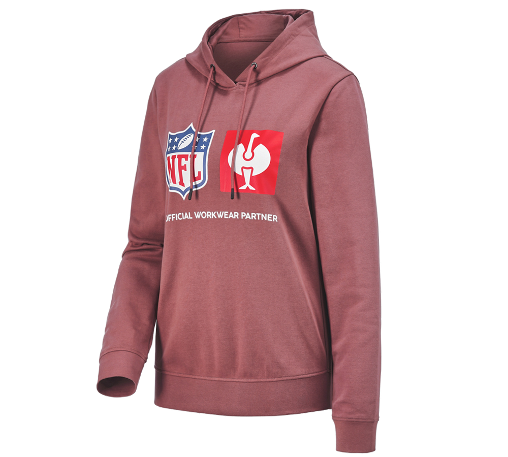 Shirts & Co.: NFL Hoodie cotton, ladies + oxidrot