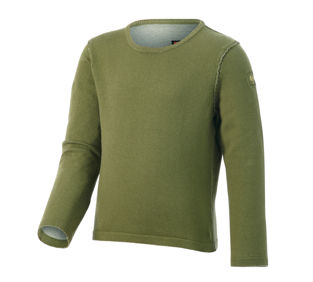 Vêtements: Pullover à col rond e.s.iconic, enfants + vert montagne