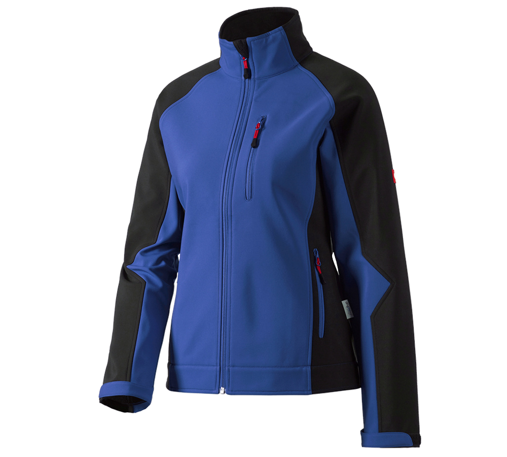 Werkjassen: Dames-softshelljack dryplexx® softlight + korenblauw/zwart