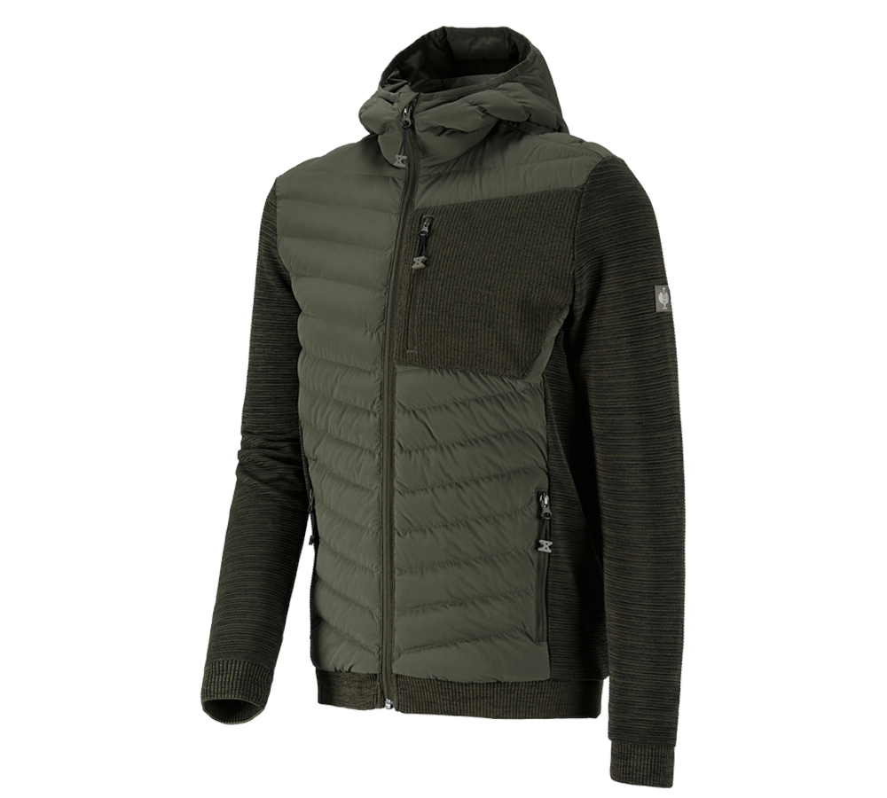 Thèmes: Veste en tricot à capuche hybride e.s.motion ten + vert camouflage mélange
