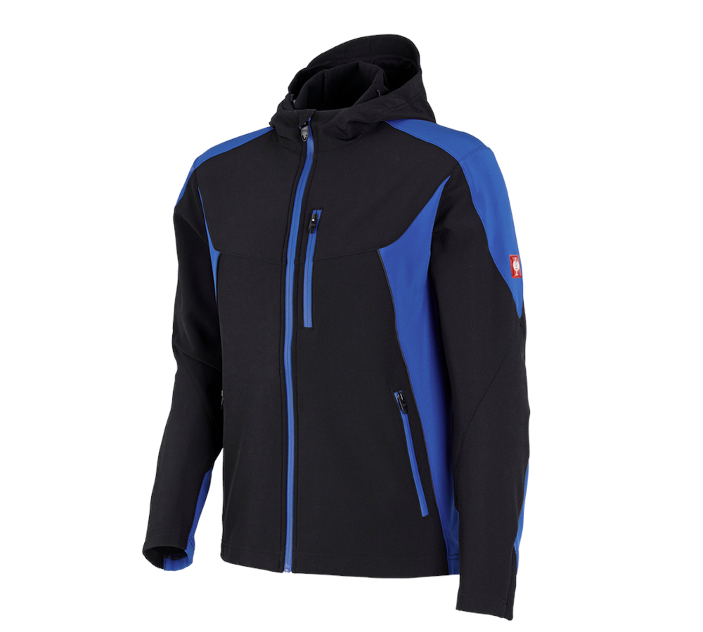 Menuisiers: Veste softshell e.s.vision + noir/bleu royal