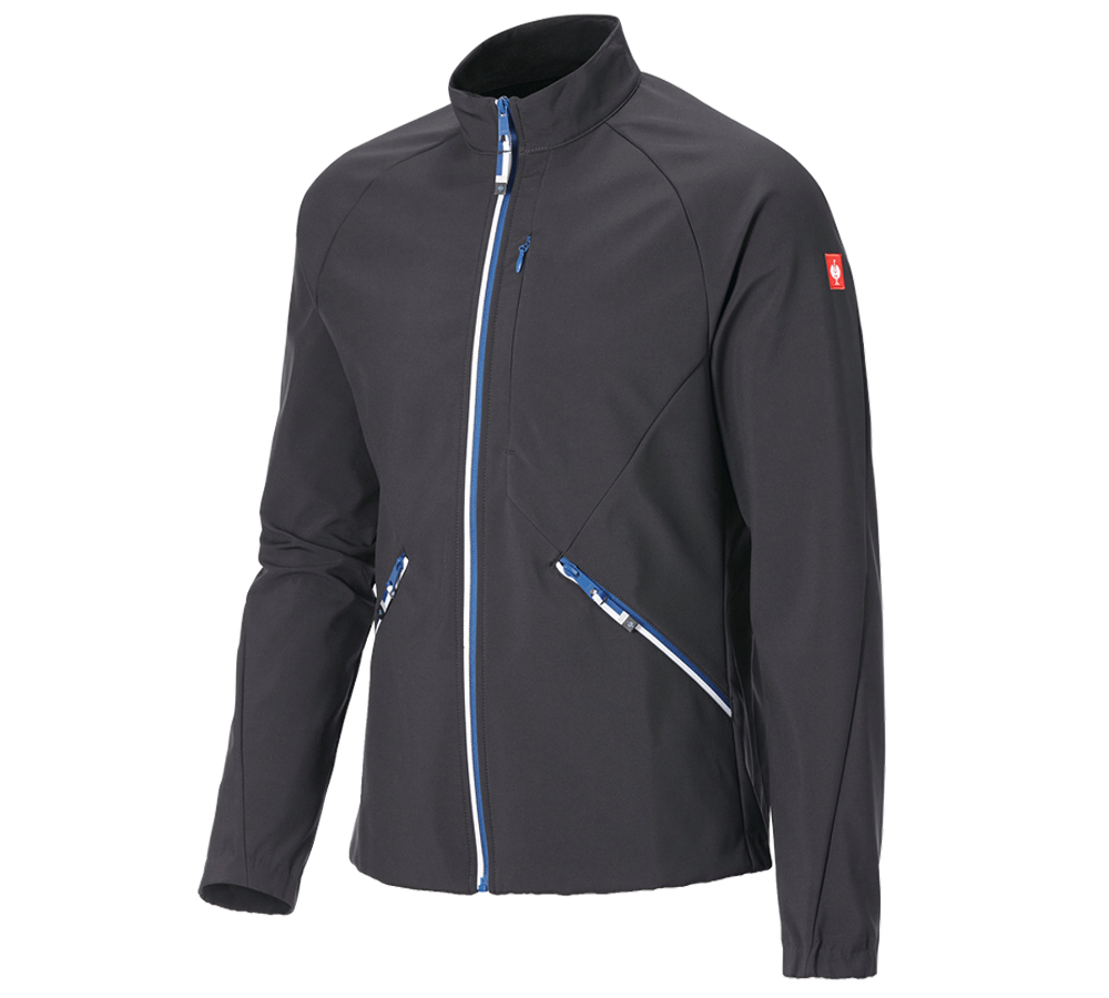 Vêtements: Veste Softshell e.s.ambition + graphite/bleu gentiane