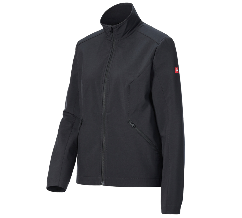 Kleding: Softshelljack e.s.trail pure, dames + zwart